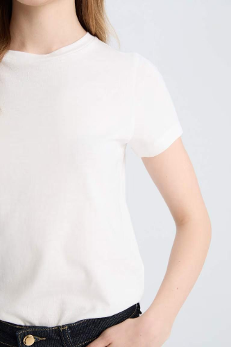 Resim Defacto Kadın Kısa Kol T-shirt C3852AX/WT32