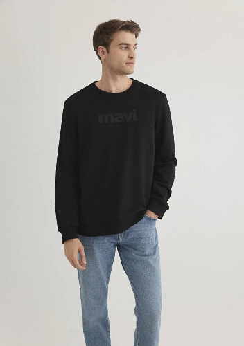 Resim M066303-900 Mavi Baskılı Erkek Sweat