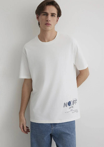 Resim Mavi Loose Erkek  T-shirt M0612720-70057