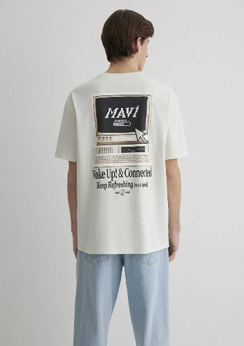 Resim Mavi Loose Erkek  T-shirt M0612572-70142