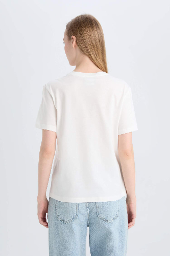 Resim Defacto Kadın Kısa Kol T-shirt D9112AXWT32