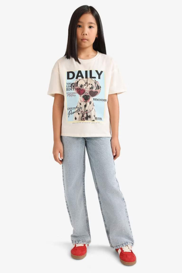 Resim Defacto Kız Çocuk Kısa Kol T-shirt E1827A8ER238