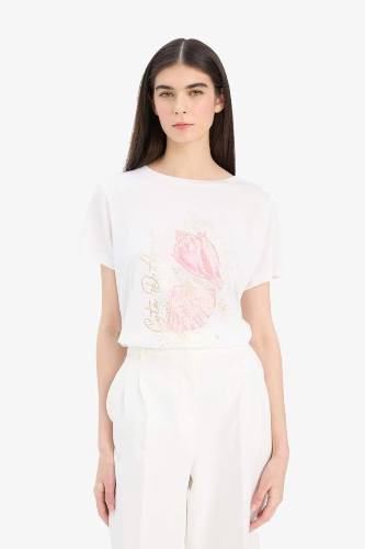 Resim Defacto Kadın T-shirt F5103AX/ER105
