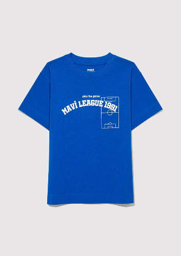 Resim Mavi Game Day Baskılı Erkek Çocuk T-Shirt M6610265-82491