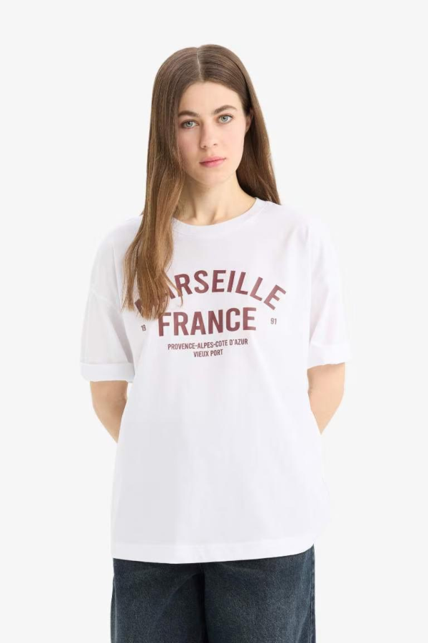 Resim Defacto Kadın T-shirt E2795AX/WT34