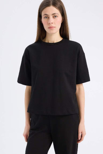 Resim Defacto Kadın Uzun Kol T-shirt C7630AX/BK81