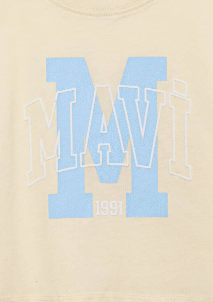 Resim Mavi M Baskılı Logo Kız Çocuk T-Shirt M7610276-89145