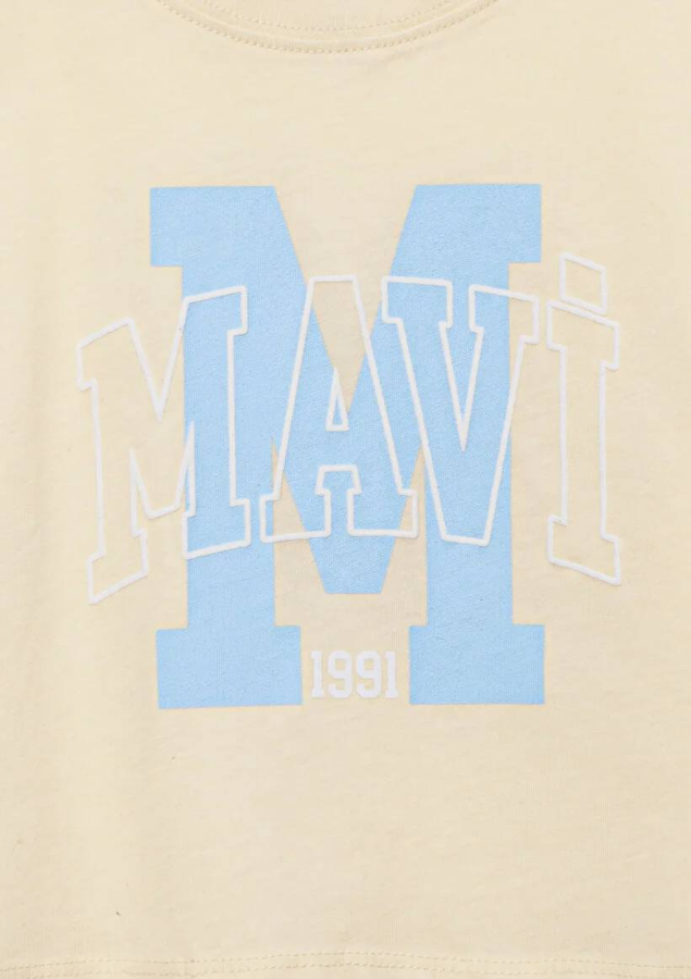 Resim Mavi M Baskılı Logo Kız Çocuk T-Shirt M7610276-89145