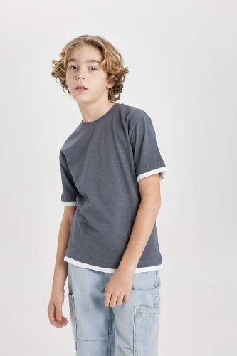 Resim Defacto Erkek Çocuk Kısa Kol T-shirt B5928A8AR141