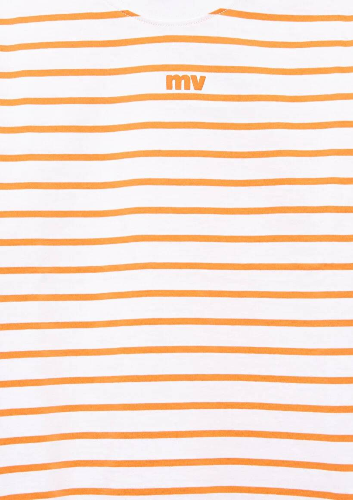 Resim Mavi Mv Baskılı Çizgili Erkek Çocuk T-Shirt M6610252-89160