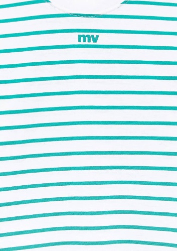 Resim Mavi Mv Baskılı Çizgili Erkek Çocuk T-Shirt M6610252-89156