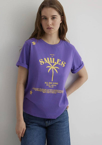 Resim Mavi Regular Kadın  T-shirt M1613164-85888