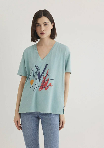 Resim Mavi Kadın T-shirt M1601176-34078
