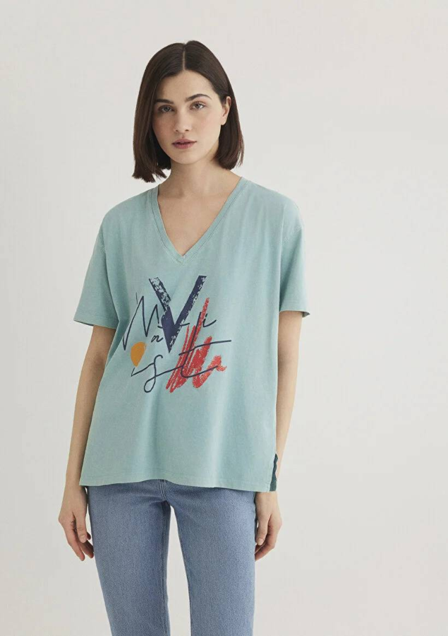 Resim Mavi Kadın T-shirt M1601176-34078