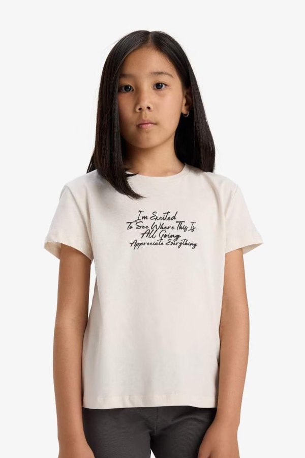 Resim Defacto Kız Çocuk Kısa Kol T-shirt E5892A8BG697