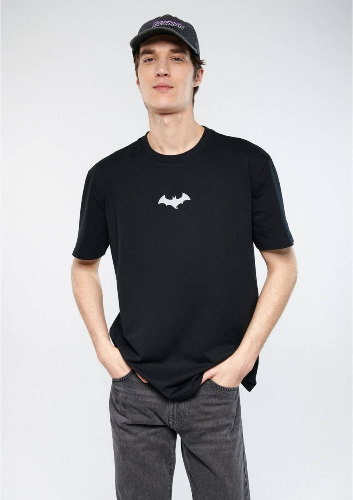 Resim Mavi Batman Reflektör Baskılı Erkek T-Shirt M066878-900