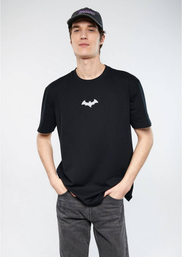Resim Mavi Batman Reflektör Baskılı Erkek T-Shirt M066878-900