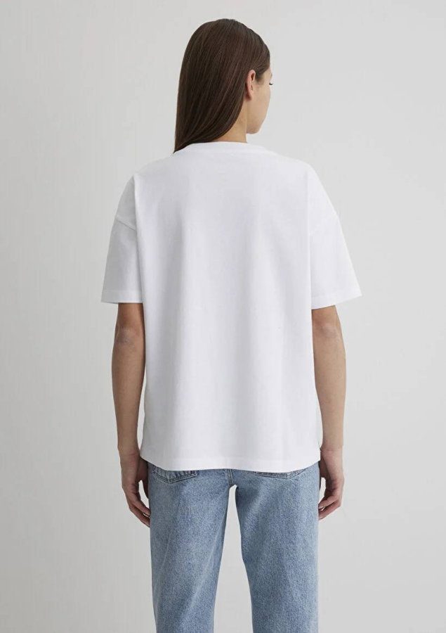 Resim Mavi Kısa Kollu Kadın T-shirt M1612188-620