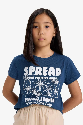 Resim Defacto Kız Çocuk Kısa Kol T-shirt E5891A8/IN179