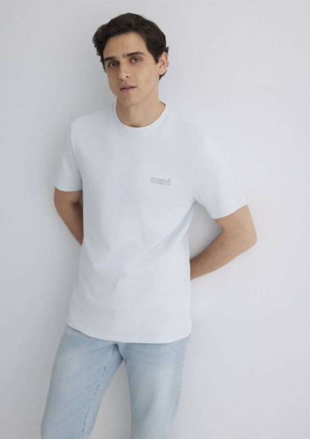 Resim Mavi Slim Erkek  T-shirt M0610360-89288