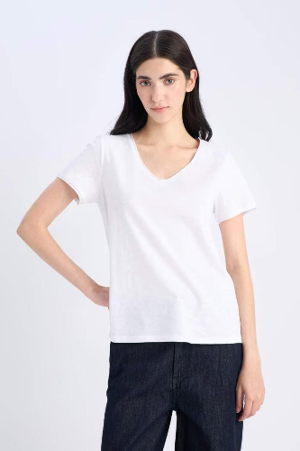Resim Defacto Kadın Kısa Kol T-shirt K1507AZWT34