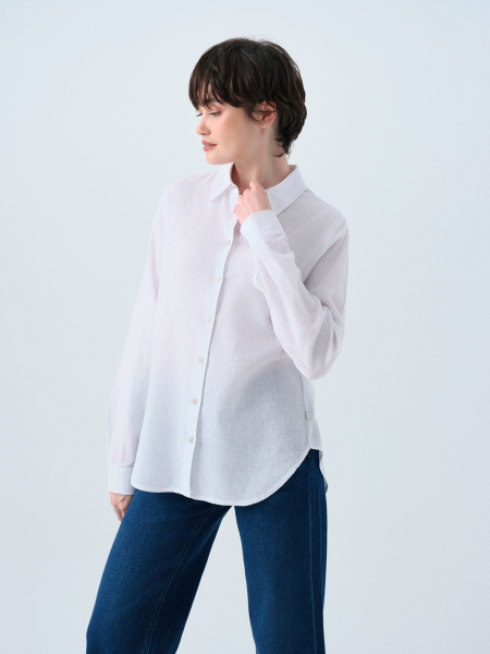 Resim Loft Kadın Loose Fit UZUN KOLGömlek Lf2039039