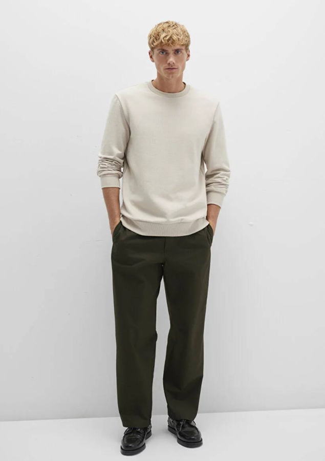 Resim Mavi Bisiklet Yaka Erkek Sweat M0S10457-35111