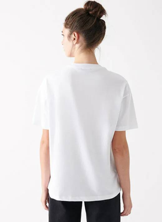 Resim Mavi Kısa Kollu Kadın T-Shirt M1611309-620