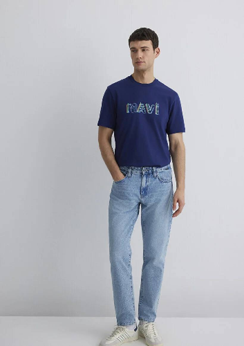 Resim Mavi Regular Erkek  T-shirt M0612587-70496