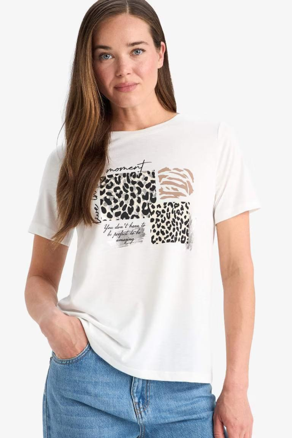 Resim Defacto Kadın T-shirt F2774AX/ER105