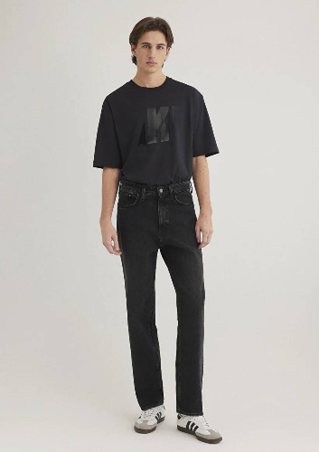 Resim Mavi Relaxed Erkek  T-shirt M0612752-71379