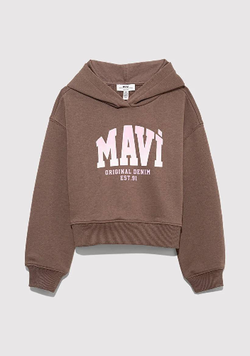 Resim Mavi Logo Baskılı Kız Çocuk Sweat M7S10124-87181