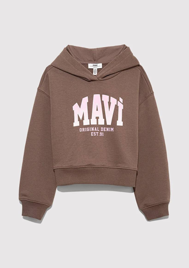 Resim Mavi Logo Baskılı Kız Çocuk Sweat M7S10124-87181
