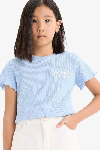 Resim Defacto Kız Çocuk Kısa Kol T-shirt D9537A8BE745