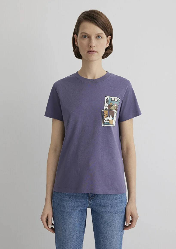 Resim Mavi Semi Slim Kadın  T-shirt M1613200-70608