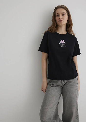 Resim Mavi Regular Kadın  T-shirt M1613176-900
