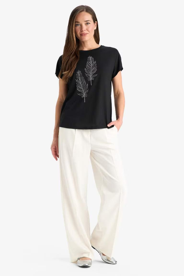 Resim Defacto Kadın T-shirt F4834AX/BK81