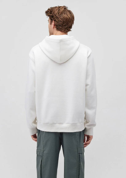 Resim Mavi Kapüşonlu  Loose Erkek Sweat M0S10275-70057
