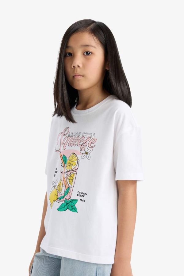 Resim Defacto Kız Çocuk T-shirt E0389A8/WT34