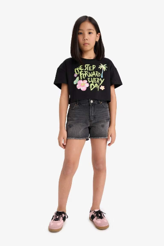 Resim Defacto Kız Çocuk Kısa Kol T-shirt E0388A8/BK81