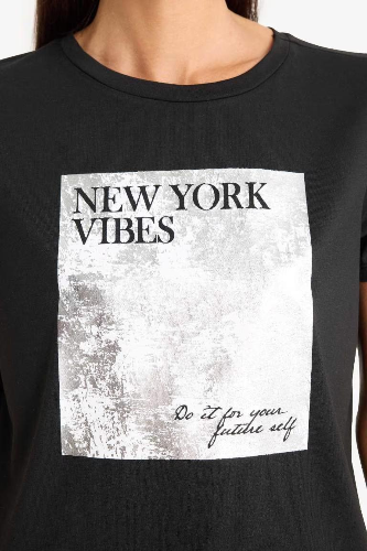 Resim Defacto Kadın T-shirt F5097AX/BK81