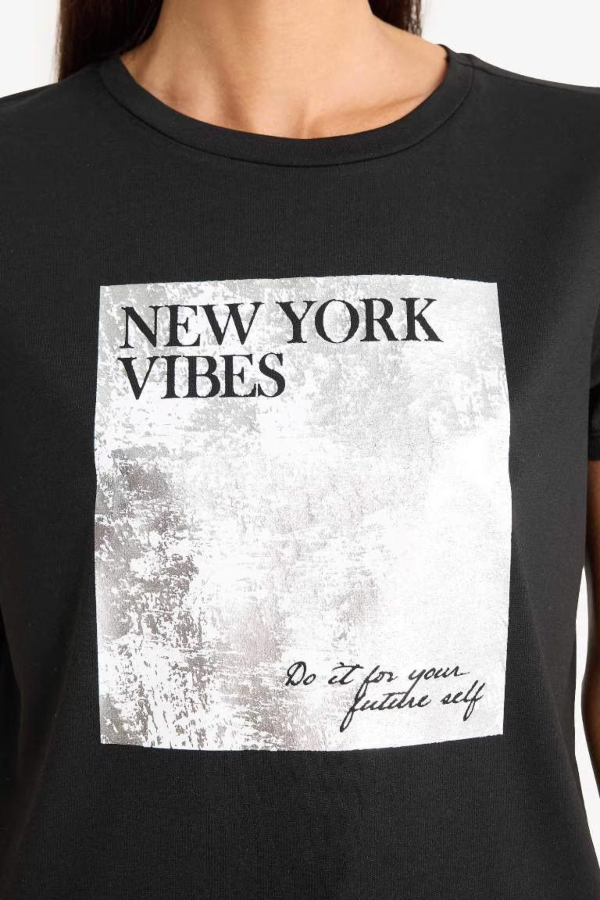 Resim Defacto Kadın T-shirt F5097AX/BK81