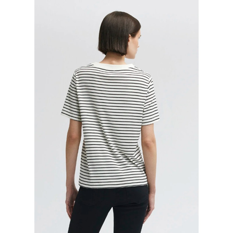 Resim Mavi Bisiklet Yaka Kadın T-Shirt M1611653-85143
