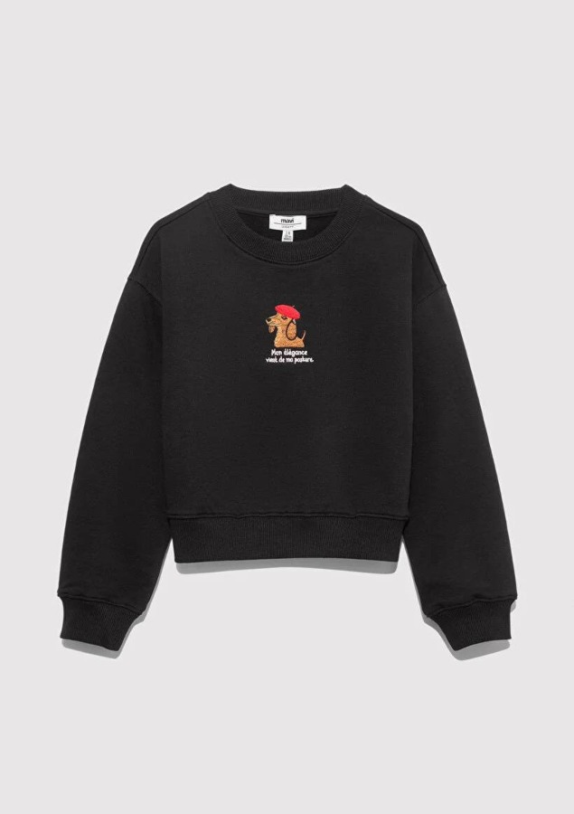 Resim Mavi Köpek Baskılı Kız Çocuk Sweat M7S10132-900