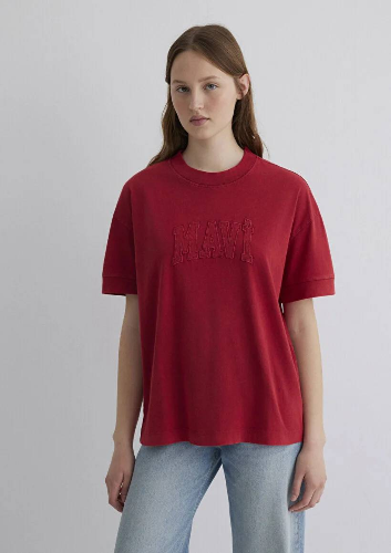 Resim Mavi Loose Kadın  T-shirt M1613224-70464