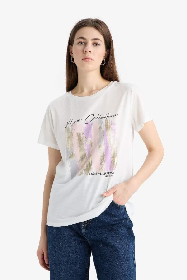 Resim Defacto Kadın T-shirt E5061AX/ER105