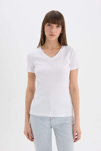 Resim Defacto Kadın Kısa Kol T-shirt I1080AZ/WT34