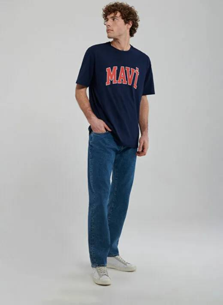 Resim Mavi Logo Tişört Koyu Lacivert Erkek T-Shirt M0611711-84371