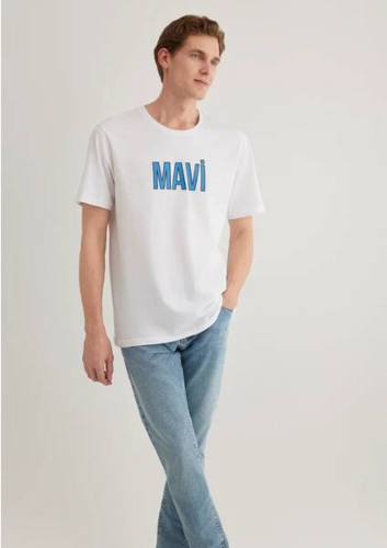 Resim Mavi Logo Erkek T-shirt M066842-620