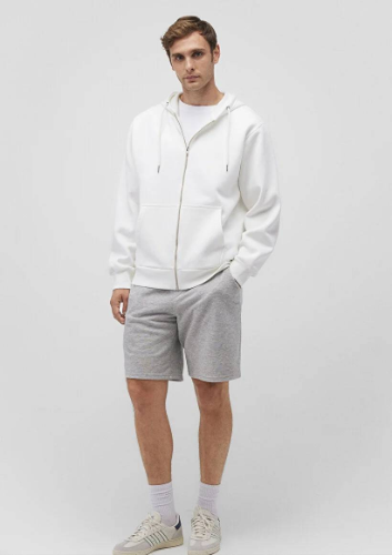 Resim Mavi Kapüşonlu  Loose Erkek Sweat M0S10277-70057